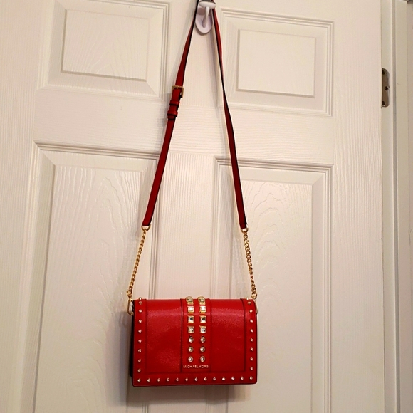 Michael Kors Jet Set bright red cross-body purse - Picture 3 of 14